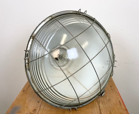 Polish Industrial Factory Ceiling Lamp with Glass Cover from Mesko, 1990s-CGF-1268366