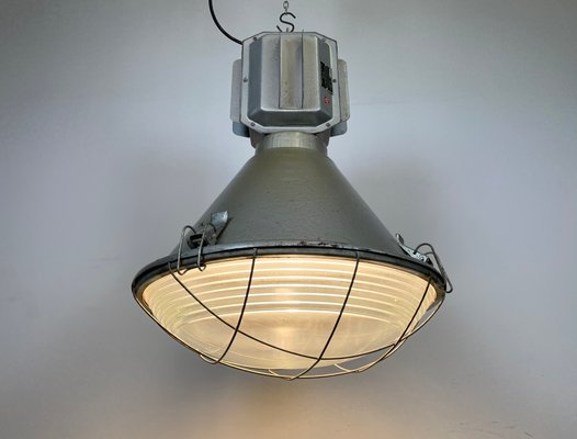 Polish Industrial Factory Ceiling Lamp with Glass Cover from Mesko, 1990s-CGF-1268366