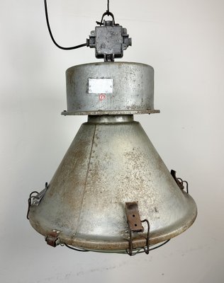 Polish Industrial Factory Pendant Lamp with Glass Cover from Mesko, 1970s-CGF-1408503