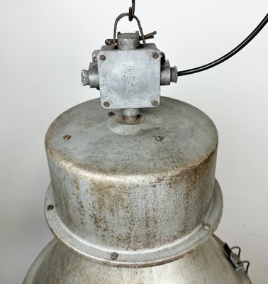 Polish Industrial Factory Pendant Lamp with Glass Cover from Mesko, 1970s-CGF-1408503