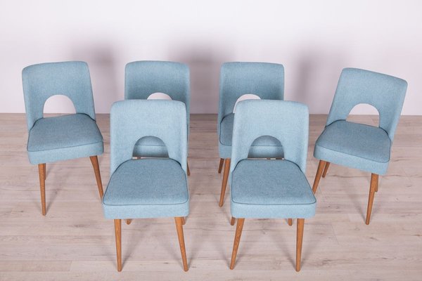 Polish Shell Chairs from Bydgoszcz Furniture Factory, 1960s, Set of 6-NIT-971829