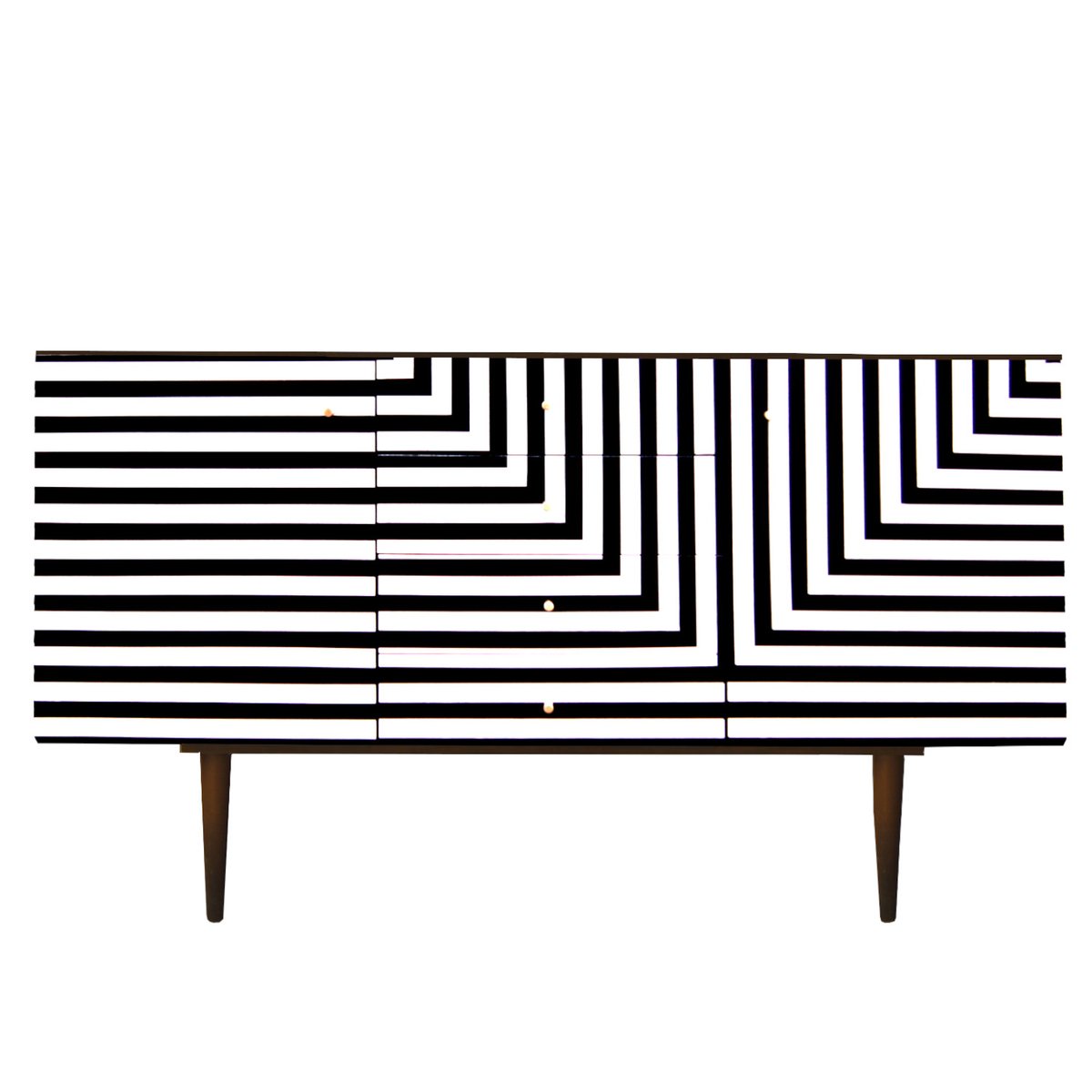 Polish Sideboard with Op Art Motif, 1968