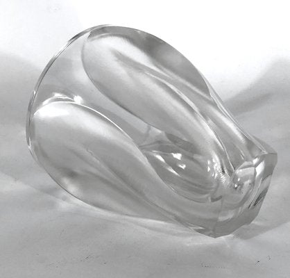 Polished and Frosted Crystal Glass Ingrid Vase from Lalique, 1960s-OT-1057268