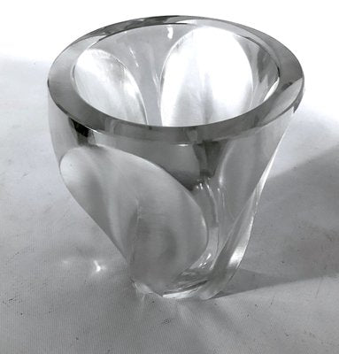 Polished and Frosted Crystal Glass Ingrid Vase from Lalique, 1960s-OT-1057268