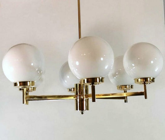 Polished Brass Chandelier, 1960s