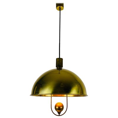 Polished Brass Pendant Lamp by Florian Schulz, 1970s-PUK-829086