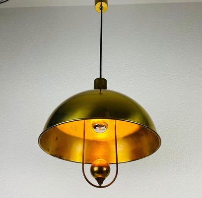 Polished Brass Pendant Lamp by Florian Schulz, 1970s-PUK-829086