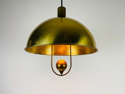 Polished Brass Pendant Lamp by Florian Schulz, 1970s-PUK-829086