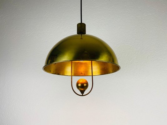 Polished Brass Pendant Lamp by Florian Schulz, 1970s-PUK-829086