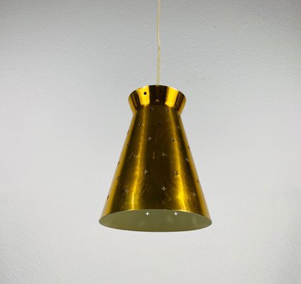 Polished Brass Pendant Lamp In the Style of Paavo Tynell, 1950s-PUK-829088