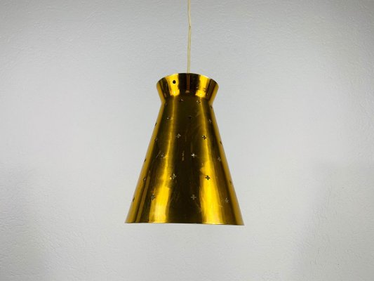 Polished Brass Pendant Lamp In the Style of Paavo Tynell, 1950s-PUK-829088