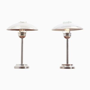 Polished Steel & Chrome Table Lamps, 1970s, Set of 2-SFD-1161297