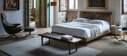 Poltrona Frau Fidelio Leather Bench by Roberto Lazzeroni