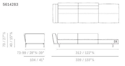 LET IT BE - Sectional fabric sofa
