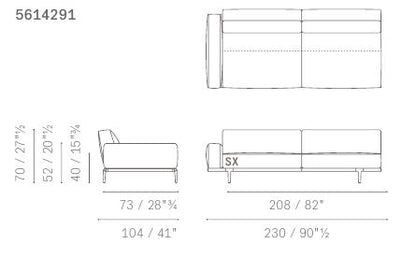 LET IT BE - Sectional fabric sofa