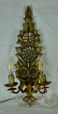 Polychrome and Wood Sconce, 1960s-ROJ-852078