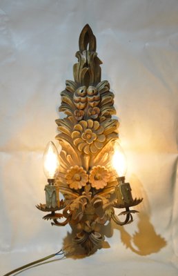 Polychrome and Wood Sconce, 1960s-ROJ-852078