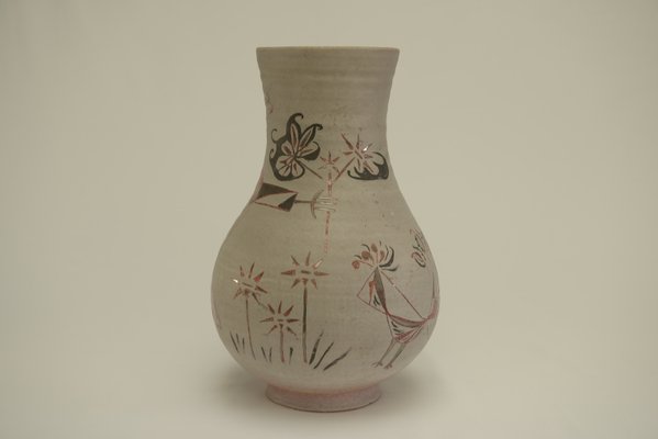 Polychrome Ceramic Vase from Accolay, 1950s-NEN-2031482