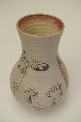 Polychrome Ceramic Vase from Accolay, 1950s-NEN-2031482