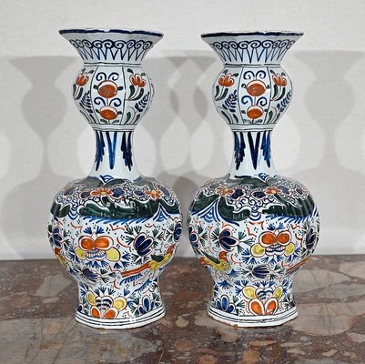 Polychrome Earthenware Vases from Royal Delft, Set of 2-RVK-1447114