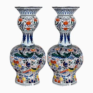 Polychrome Earthenware Vases from Royal Delft, Set of 2-RVK-1447114