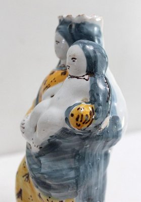 Polychrome Earthenware Virgin and Child, 18th Century-RVK-948747