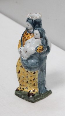 Polychrome Earthenware Virgin and Child, 18th Century-RVK-948747