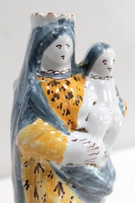 Polychrome Earthenware Virgin and Child, 18th Century-RVK-948747