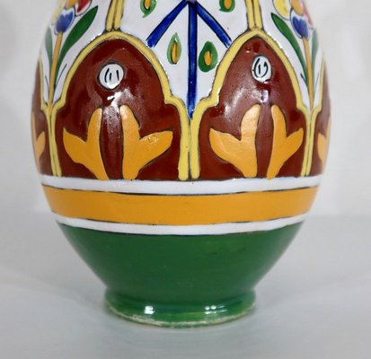 Polychrome Vase in Enamelled Earthenware, Nabeul, 1920-RVK-1261184