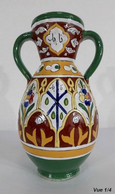 Polychrome Vase in Enamelled Earthenware, Nabeul, 1920-RVK-1261184