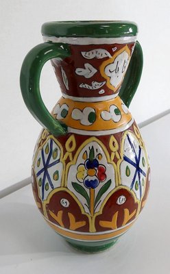 Polychrome Vase in Enamelled Earthenware, Nabeul, 1920-RVK-1261184