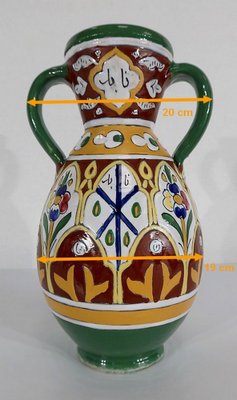 Polychrome Vase in Enamelled Earthenware, Nabeul, 1920-RVK-1261184