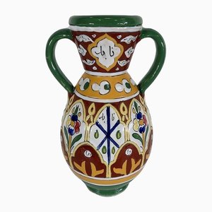 Polychrome Vase in Enamelled Earthenware, Nabeul, 1920-RVK-1261184