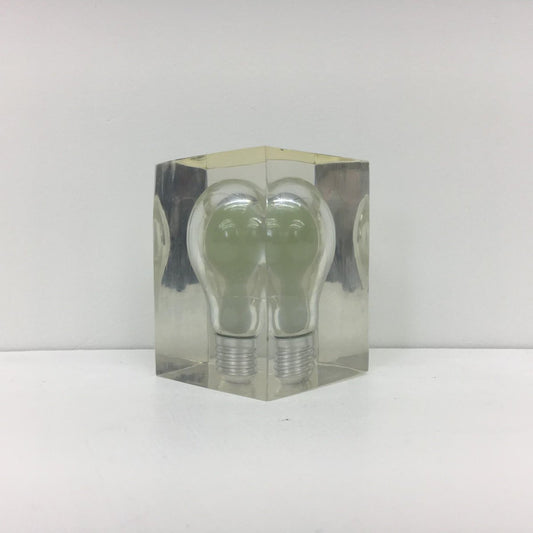 Pop Art Acrylic Glass Glow in the Dark Paperweight Sculpture by Pierre Giraudon, 1970s