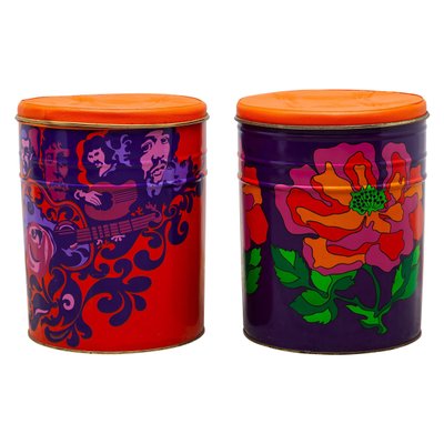 Pop-Art Flower Power Stools, 1968, Set of 2-KL-677978