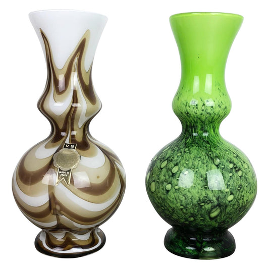 Pop Art Vase from Opaline Florence, Italy, 1970s, Set of 2