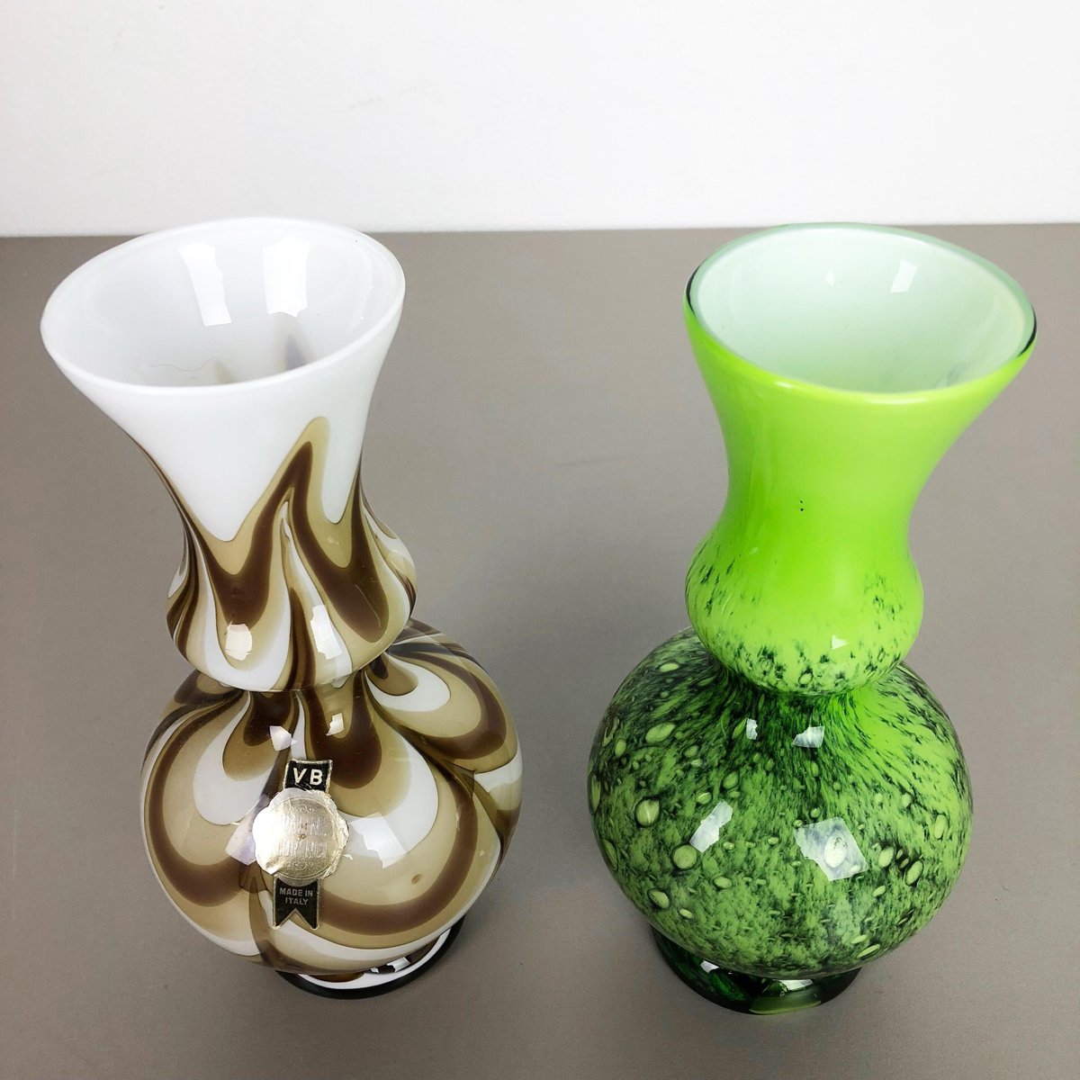 Pop Art Vase from Opaline Florence, Italy, 1970s, Set of 2