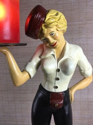 Pop Art Waitress on Roller Skates Lamp, France, 1960s-WZZ-1424474