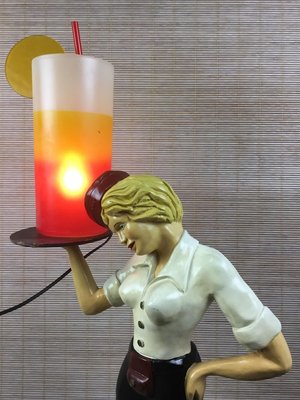 Pop Art Waitress on Roller Skates Lamp, France, 1960s-WZZ-1424474