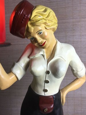 Pop Art Waitress on Roller Skates Lamp, France, 1960s-WZZ-1424474