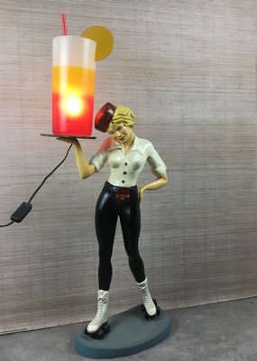 Pop Art Waitress on Roller Skates Lamp, France, 1960s-WZZ-1424474