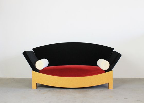 Poplar and Wool Sofa Mitzi by Hans Hollein for Poltronova, Italy, 1980s-IVC-1316317