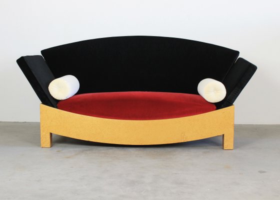 Poplar and Wool Sofa Mitzi by Hans Hollein for Poltronova, Italy, 1980s-IVC-1316317