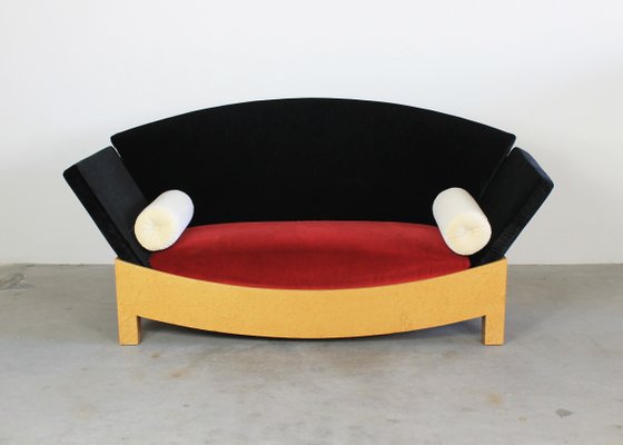 Poplar and Wool Sofa Mitzi by Hans Hollein for Poltronova, Italy, 1980s-IVC-1316317