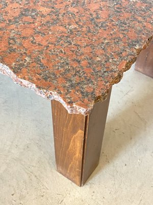 Poplar Wood & Granite Coffee Table, 1970s-NPC-1318617