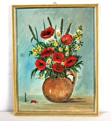 Poppies and Wildflowers, Oil on Wood-ZYI-1196111