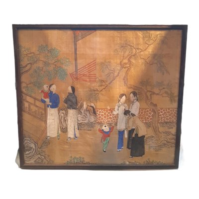 Popular Scene, China, 19th-Century, Drawing on Silk-TCS-1080527