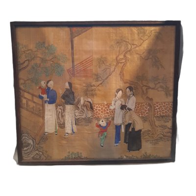 Popular Scene, China, 19th-Century, Drawing on Silk-TCS-1080527