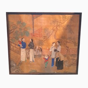 Popular Scene, China, 19th-Century, Drawing on Silk-TCS-1080527