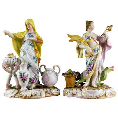 Porcelain Allegorical Figures from Aelteste Volkstedter Porzellanfabrik, Set of 2-KEG-1086501